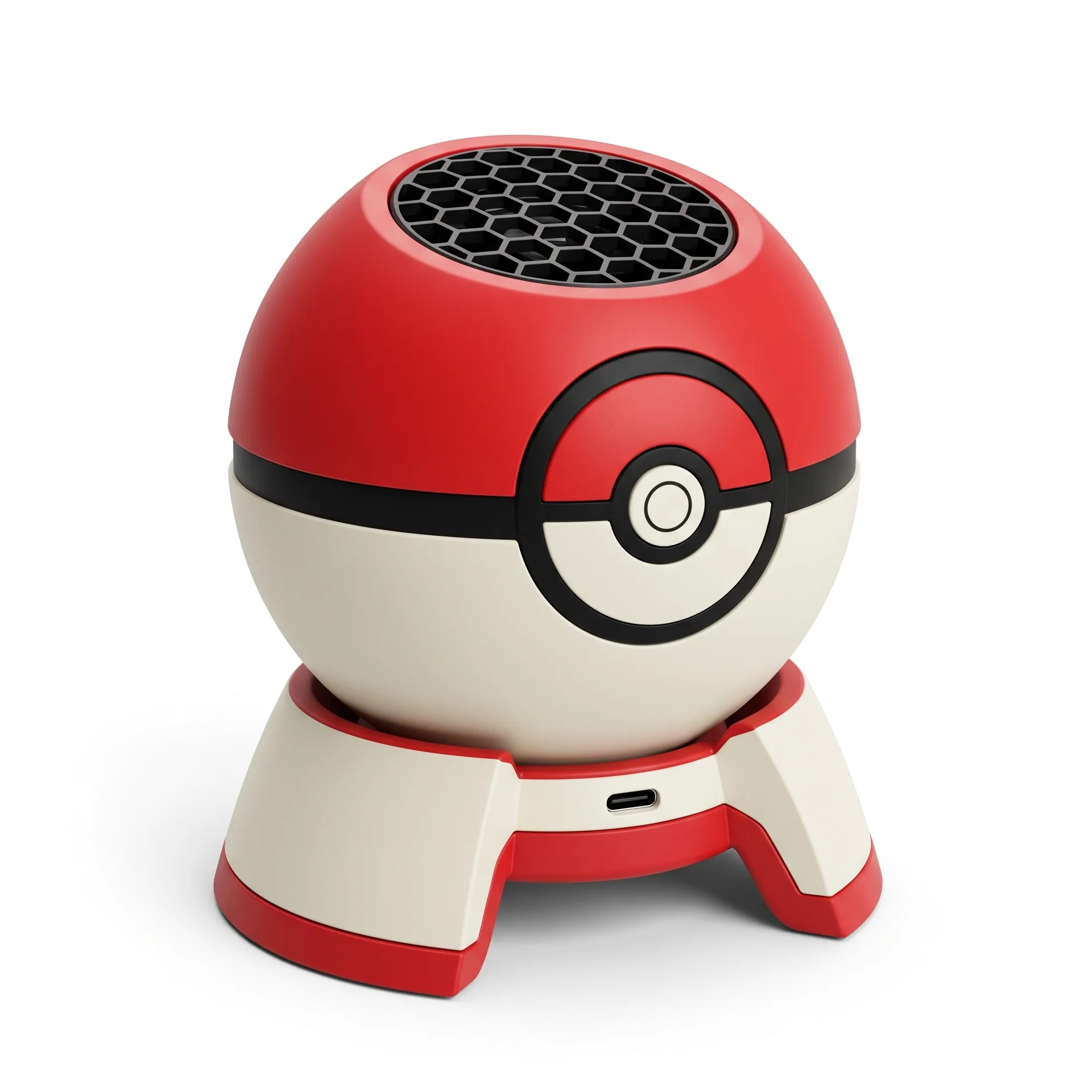 Pokeglow projector, styled in red and cream